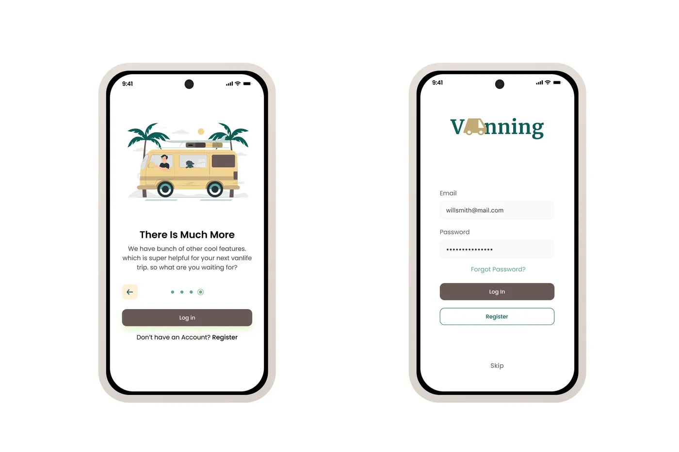 Schermate di benvenuto e accesso di Zvanning